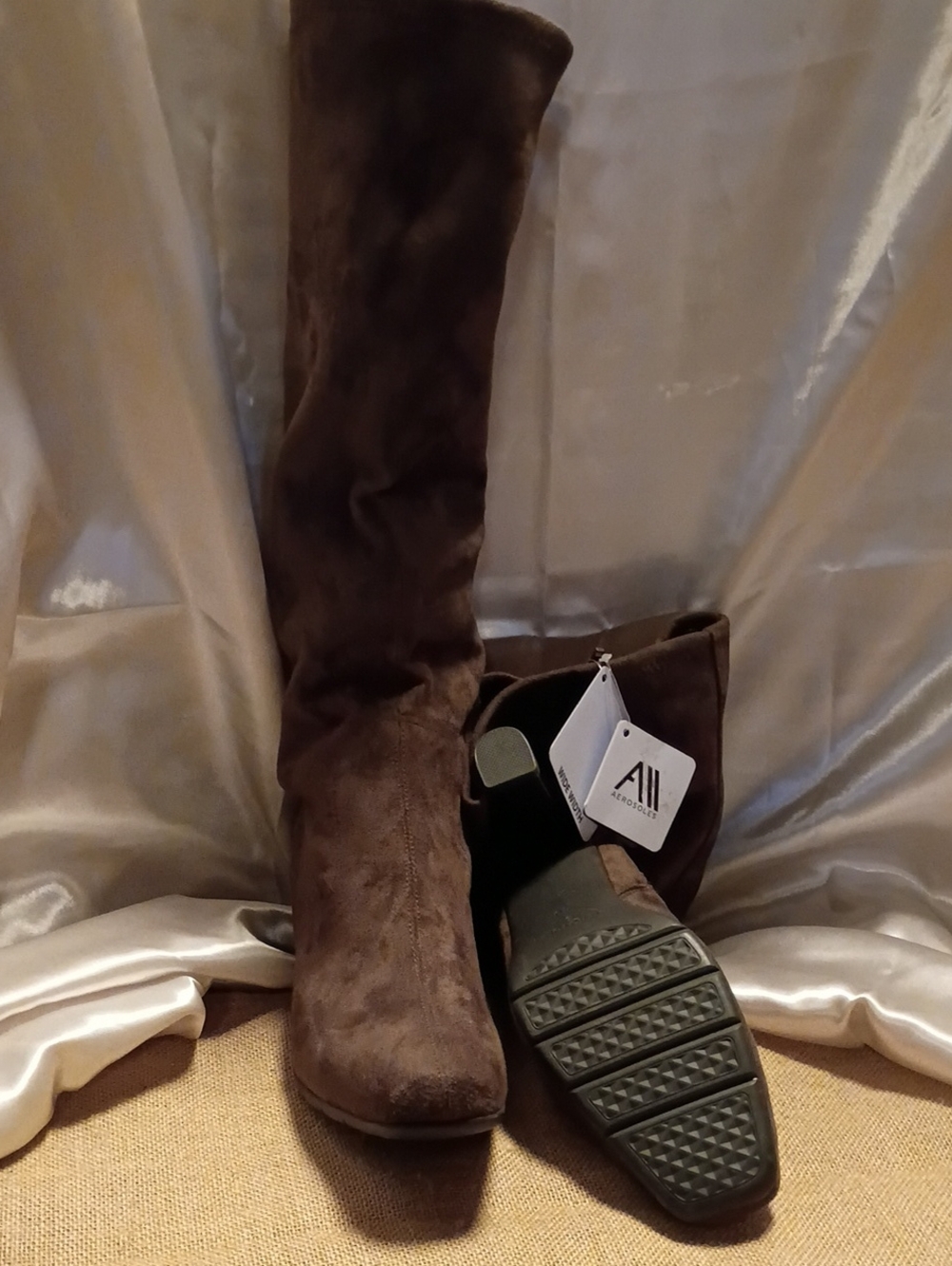 All Access Brown Suede Knee-High Heel Boots